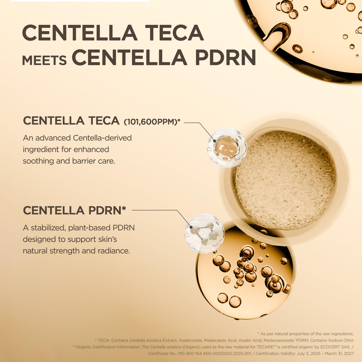 SKIN1004 ingredient label highlighting Centella TECA and PDRN benefits