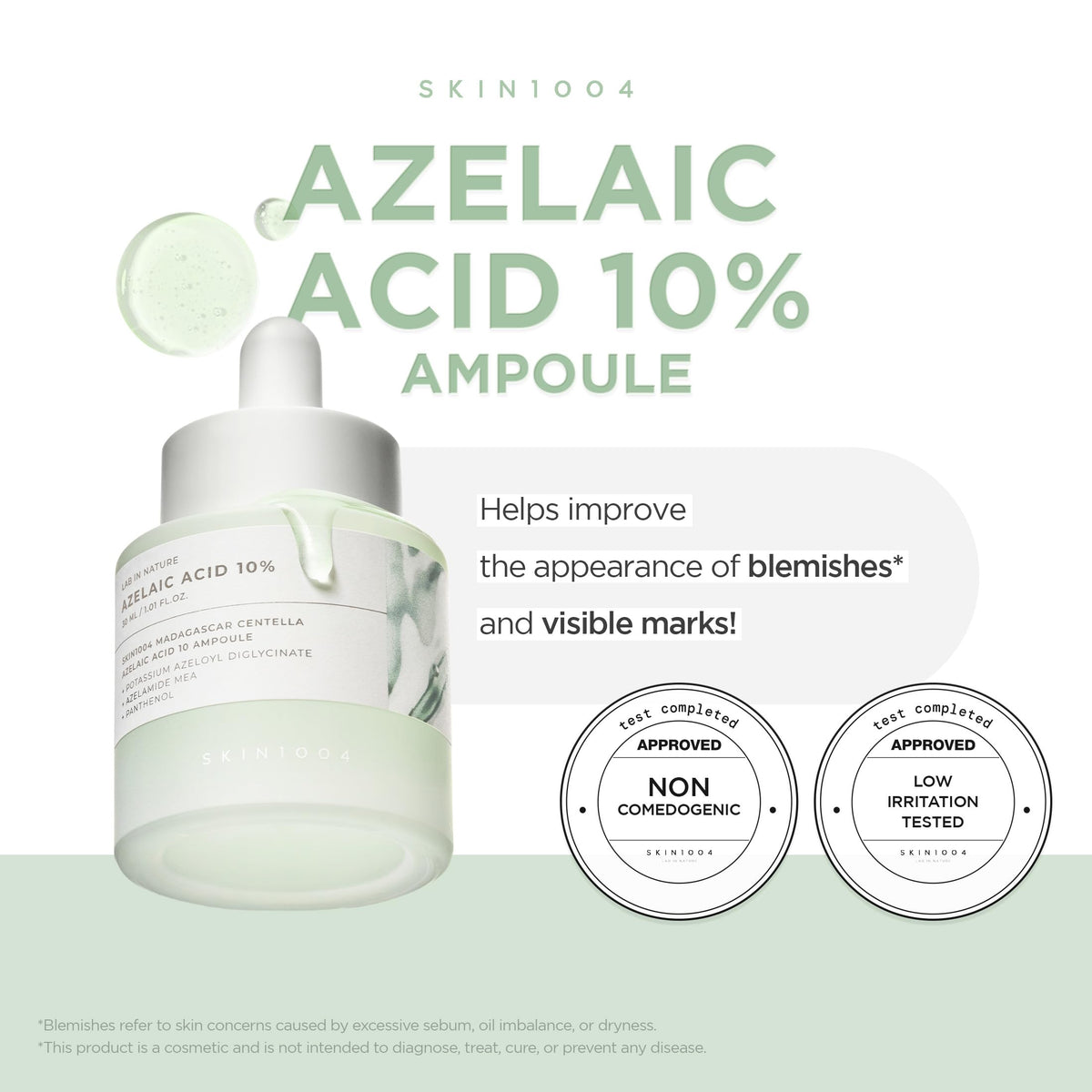 SKIN1004 dropper dispensing serum illustrating precise, low-waste application
