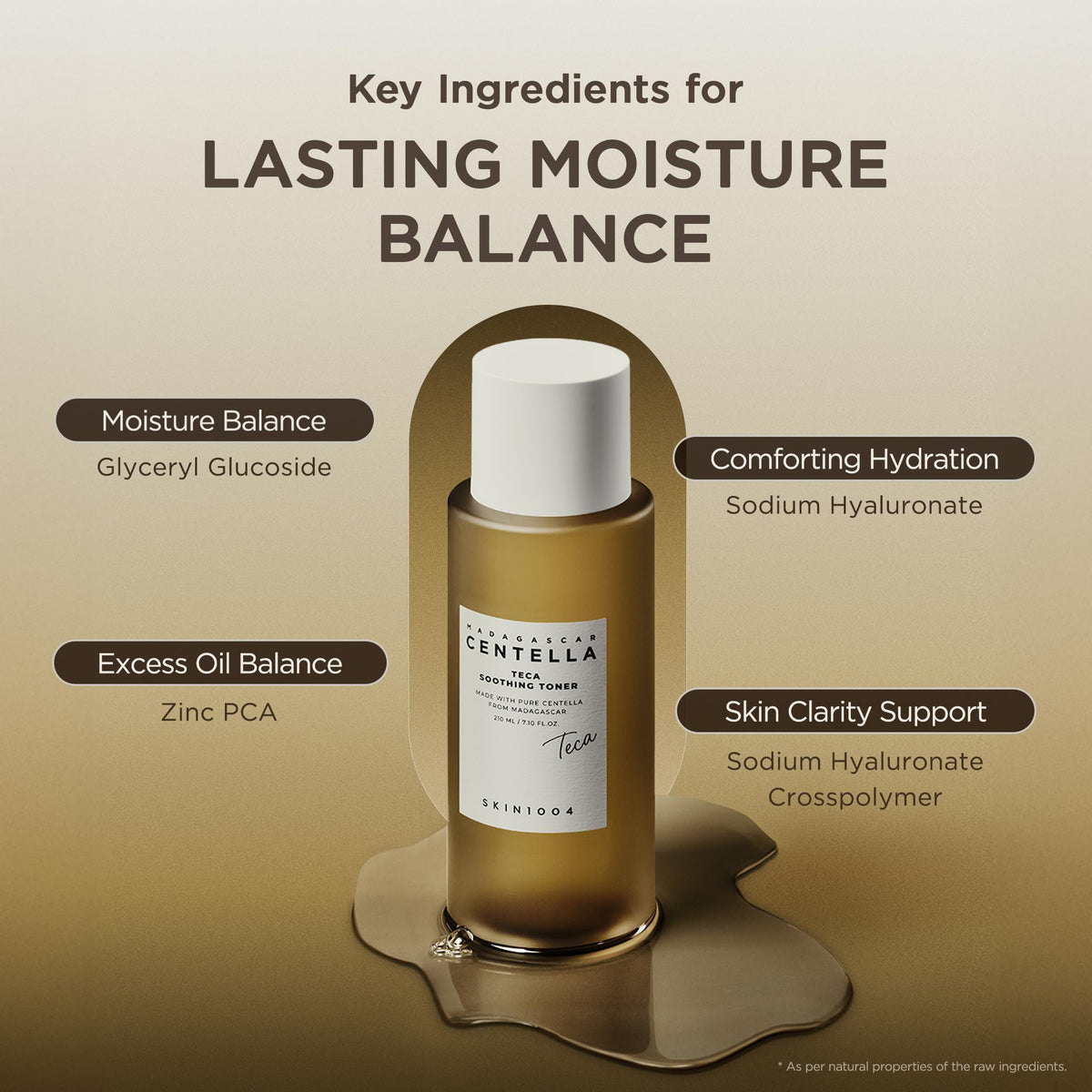 SKIN1004 bottle beside centella leaves illustrating natural Madagascar extract