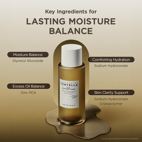SKIN1004 bottle beside centella leaves illustrating natural Madagascar extract