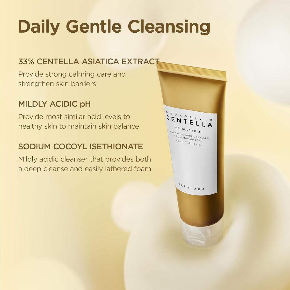 SKIN1004 open cap showing ampoule foam consistency and clarity