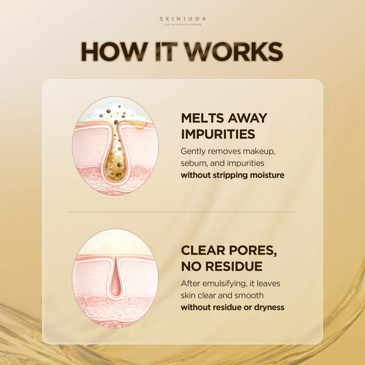SKIN1004 oil emulsifying with water to rinse away impurities cleanly