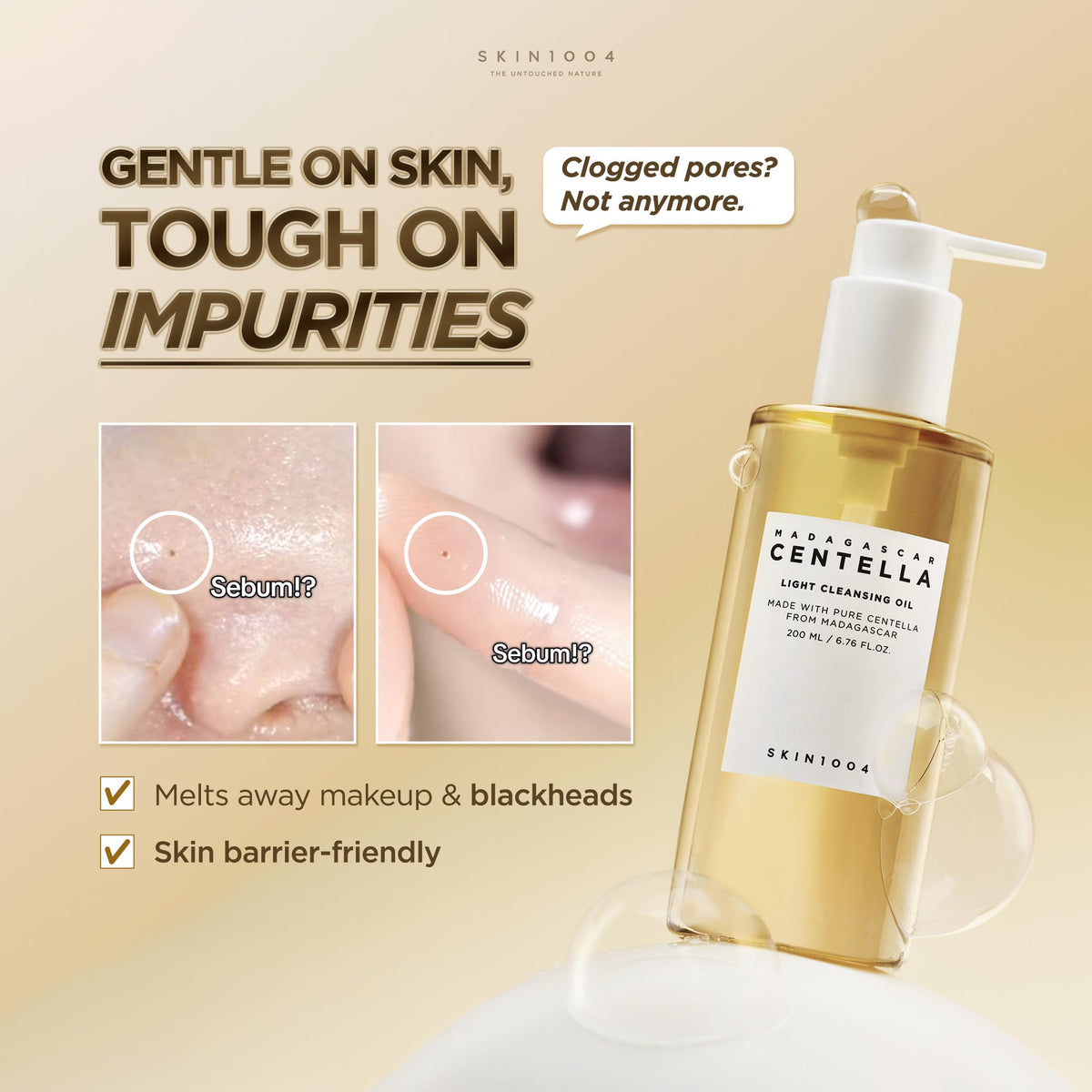 SKIN1004 light oil texture drop illustrating smooth spreadability