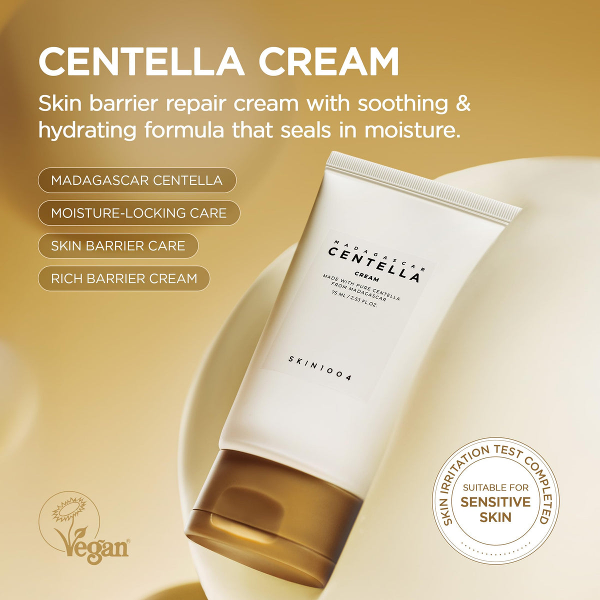SKIN1004 close-up of gel-cream texture demonstrating quick absorption