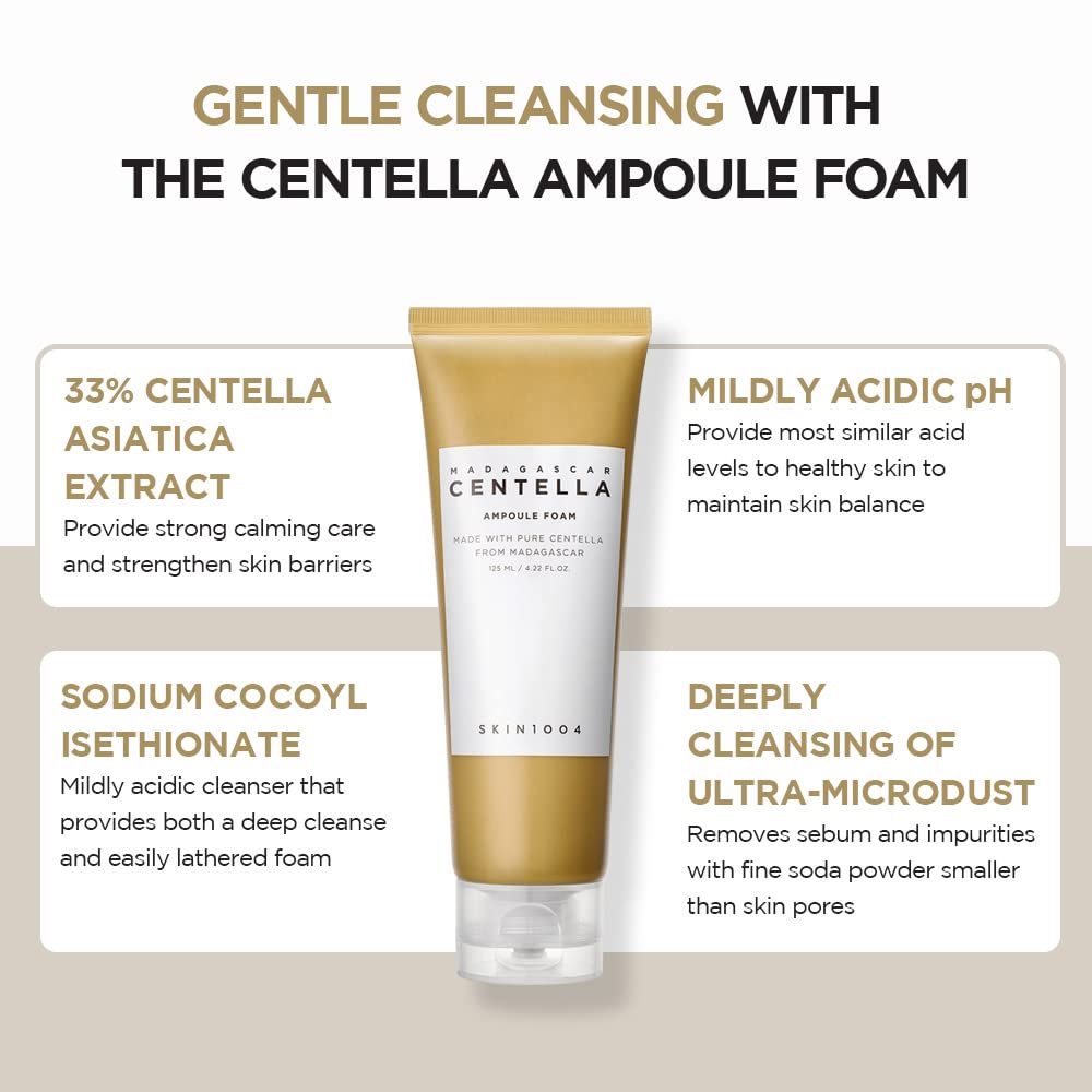 SKIN1004 paired with cleansing oil showing effective double-cleanse