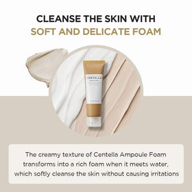 SKIN1004 close-up pump and foam texture illustrating mild lathering