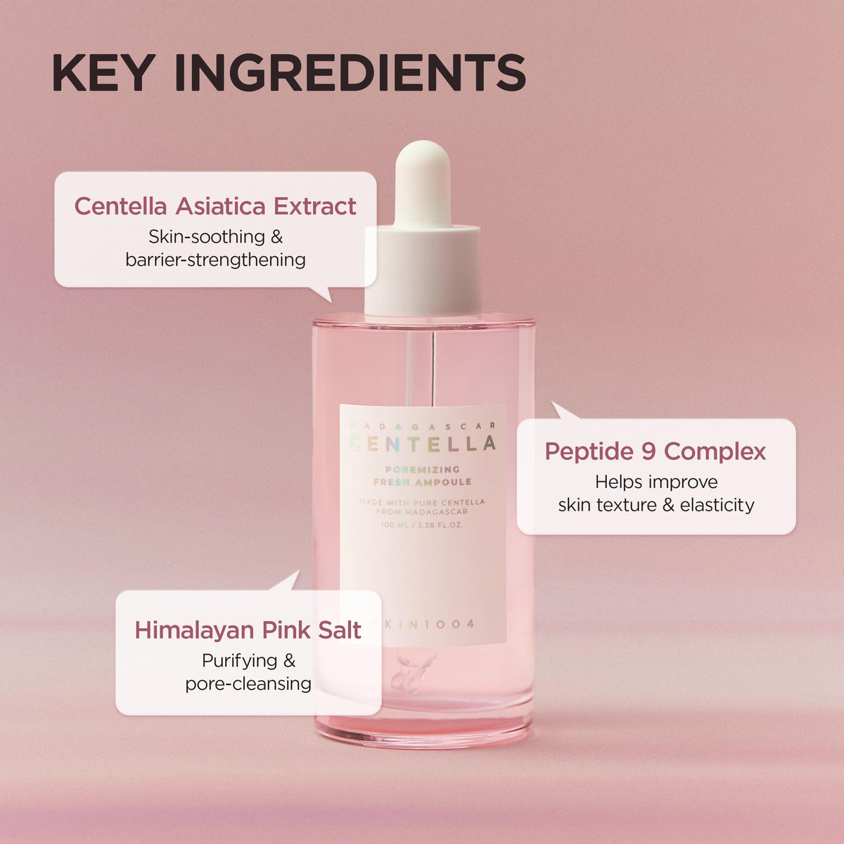 SKIN1004 hand applying ampoule showing quick-absorbing benefit