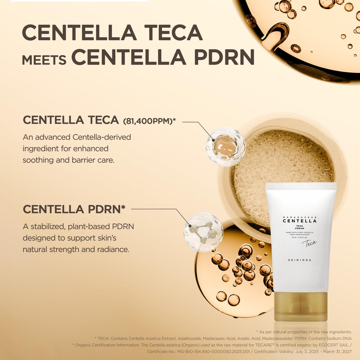 SKIN1004 product being dispensed on hand illustrating quick absorption benefit