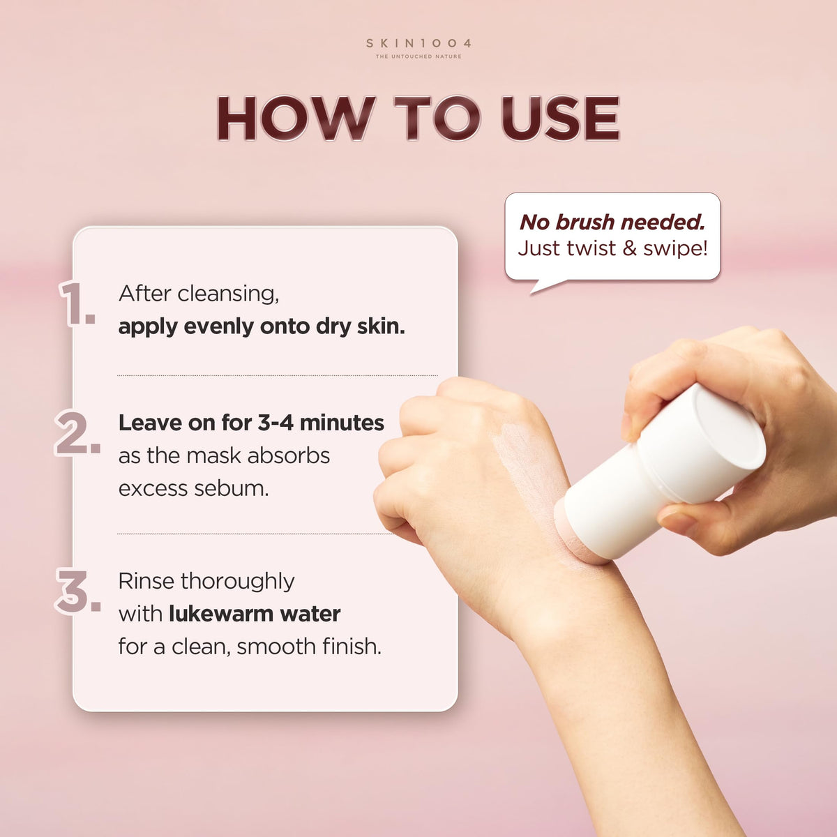 SKIN1004 after rinse on cheek, visibly mattified and softer skin