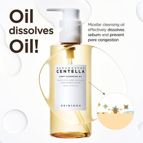 SKIN1004 cleansing oil in hand dissolving long-wear makeup quickly