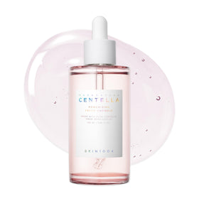 SKIN1004 front packaging ampoule 100ml shows slim bottle and calming label benefit: soothing hydration