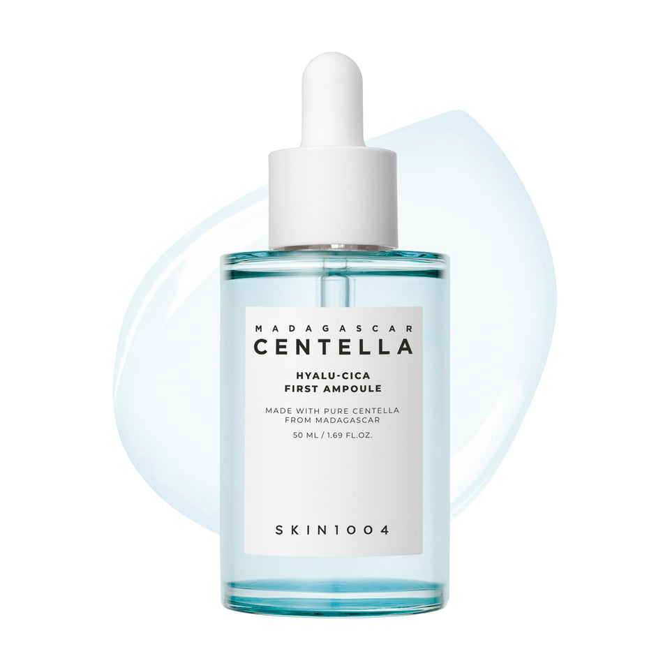 SKIN1004 front packaging showing ampoule bottle and branding, implies clean hydration