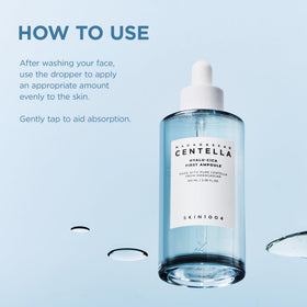 SKIN1004 ampoule flatlay with other skincare items illustrating layering in routine