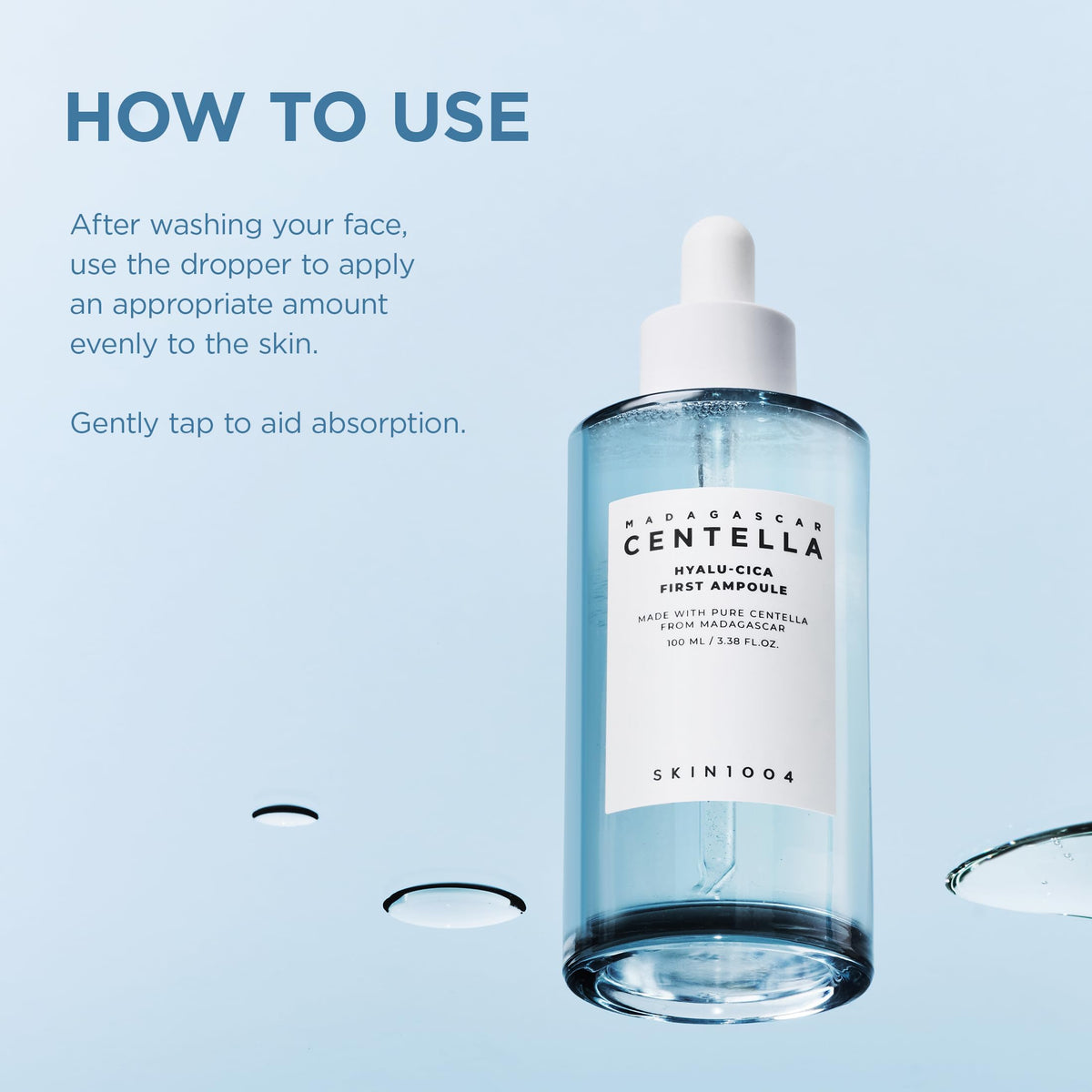 SKIN1004 ampoule on vanity with skincare items showing routine-ready convenience