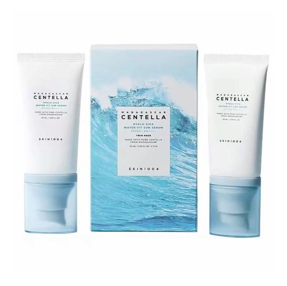 SKIN1004 sun serum front packaging showing bottle and label, clear protection benefit