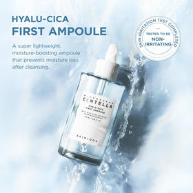 SKIN1004 close-up of watery ampoule drop texture highlighting quick absorption benefit