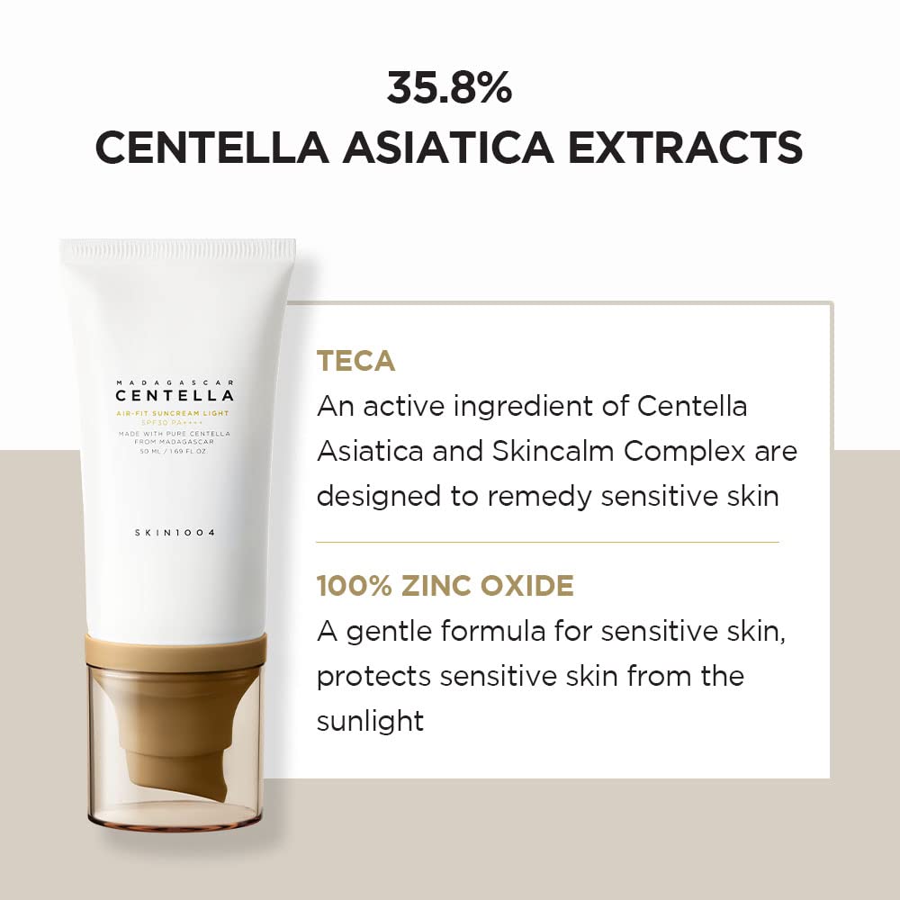 SKIN1004 close-up ingredient label highlighting TECA and Centella benefit