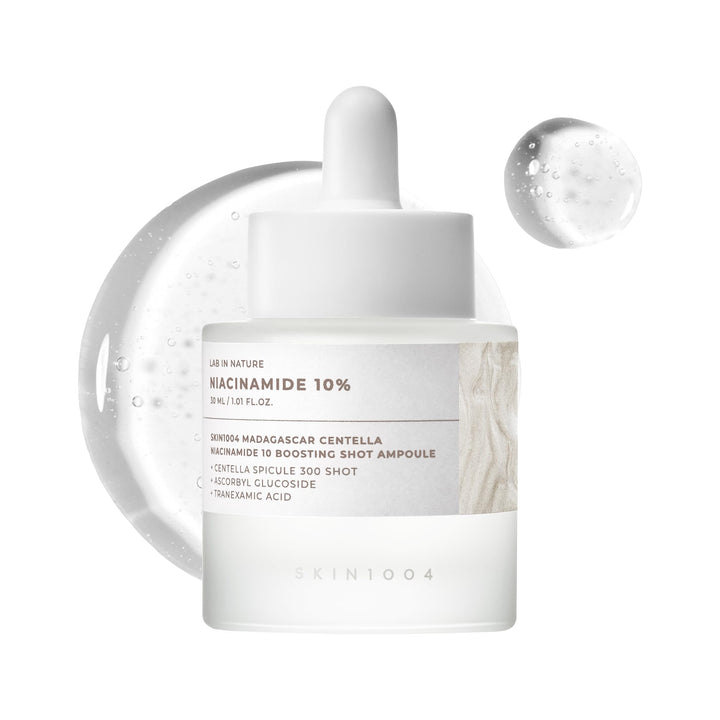 SKIN1004 front bottle view showing sleek ampoule design and clear branding