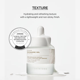 SKIN1004 ampoule staged in morning routine showing layering under moisturizer