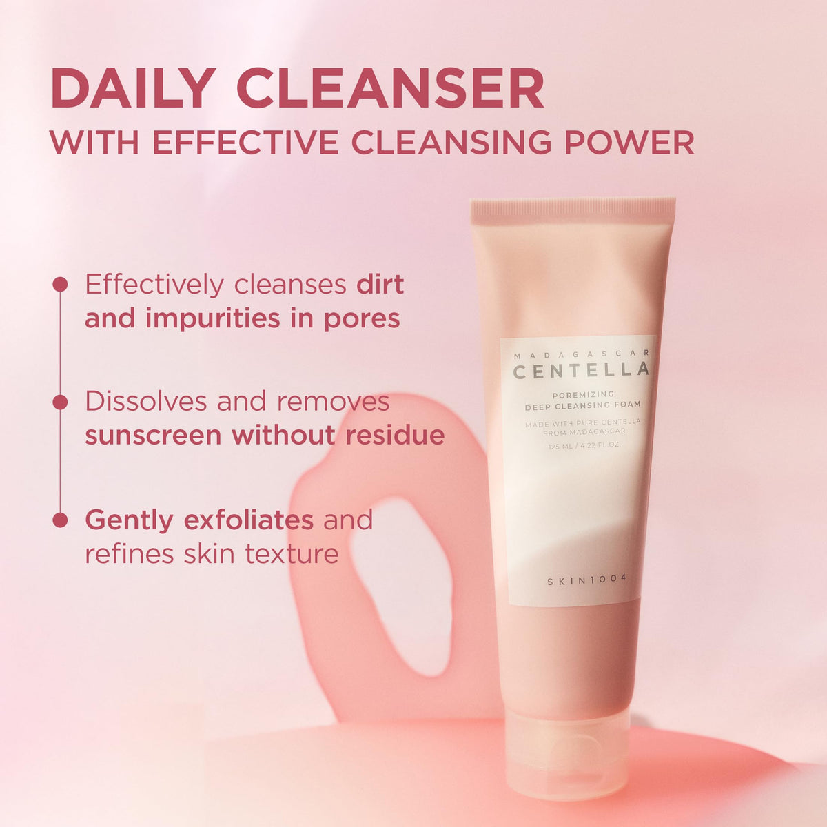 SKIN1004 dispensed foam in hand showing easy application and coverage