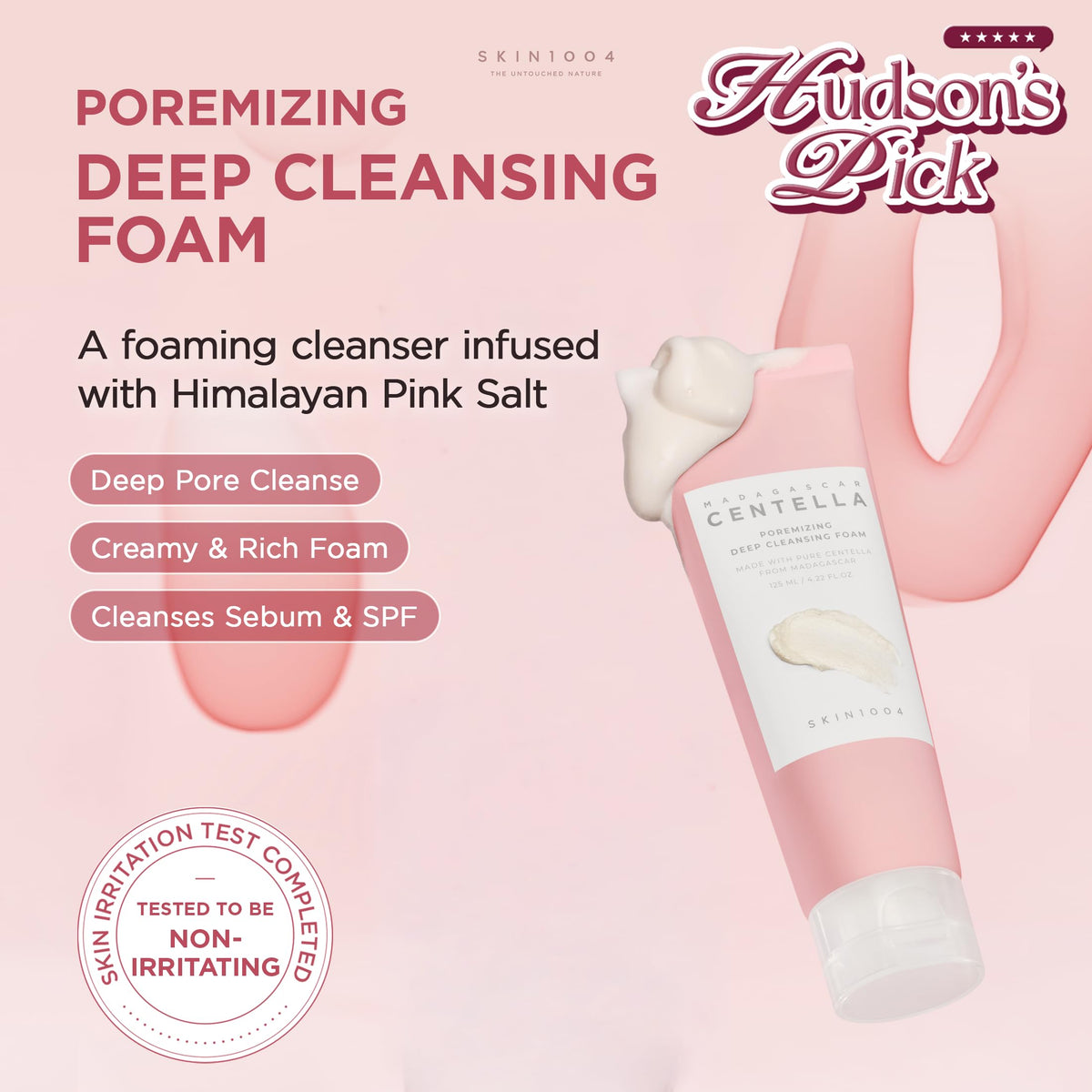 SKIN1004 creamy foam texture close-up demonstrating gentle lather