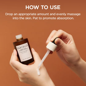 SKIN1004 applying ampoule to hand illustrating smooth application and hydration