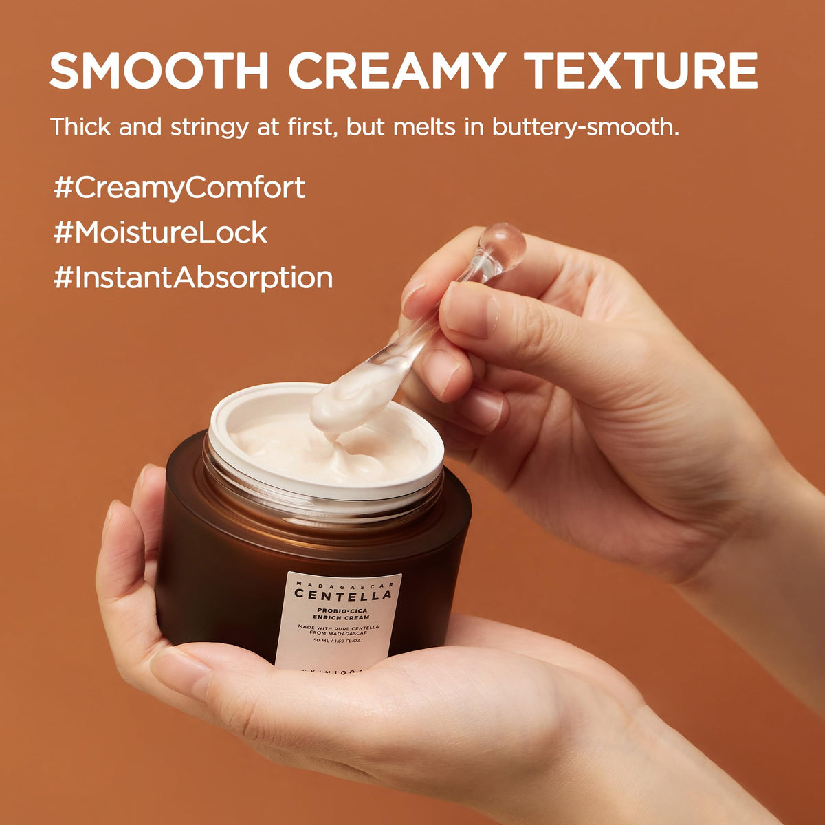 SKIN1004 cream next to ruler showing 50ml size for scale and travel convenience