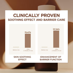 SKIN1004 hand applying toner to skin showcasing gentle patting and fast absorption