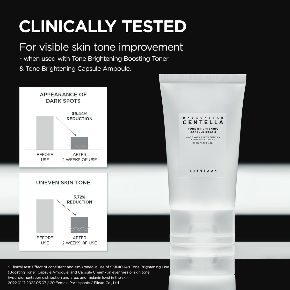 SKIN1004 product in hand for scale showing compact travel-friendly benefit