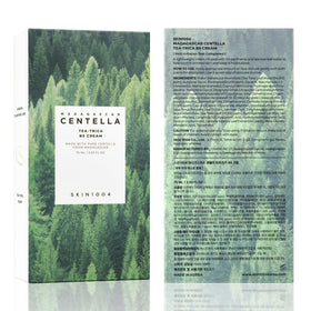 SKIN1004 model patting cream into skin showing calming, non-greasy finish