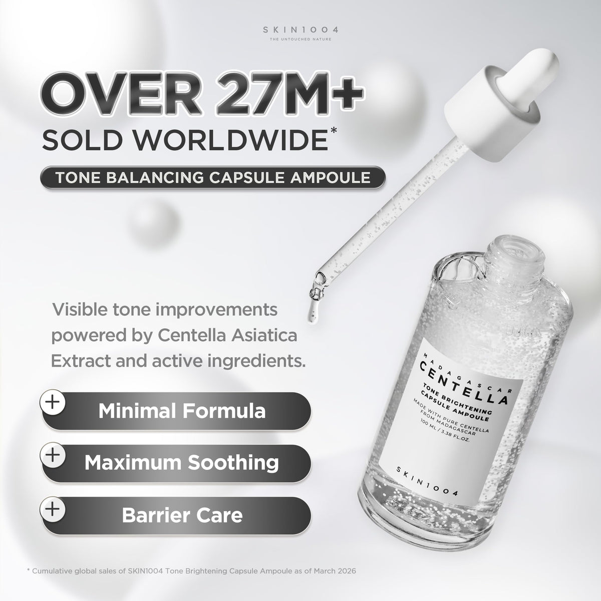 SKIN1004 dispenser releasing a drop for precise targeted application