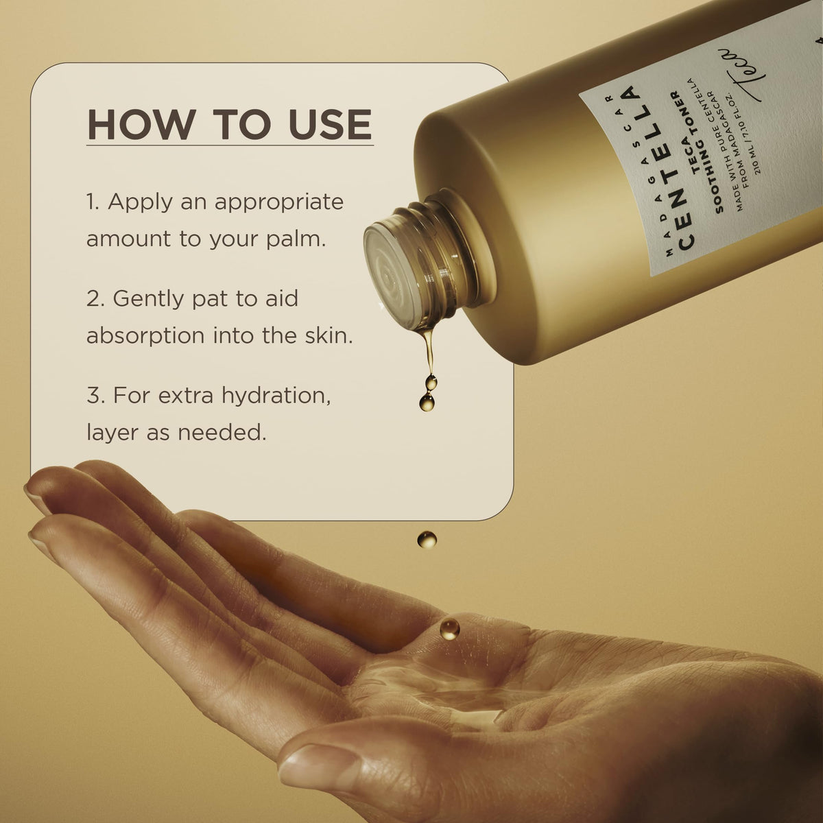SKIN1004 toner on cotton pad demonstrating soothing application method