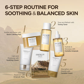 SKIN1004 swiped on cotton pad illustrating gentle exfoliation and soothing action