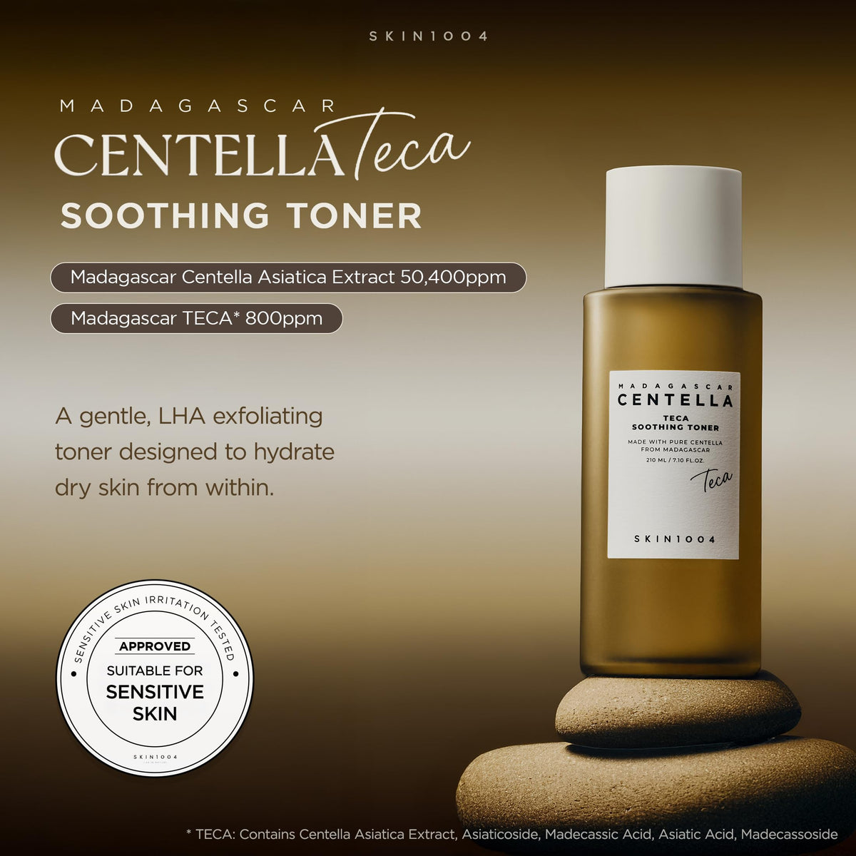 SKIN1004 toner texture pouring to show lightweight, fast-absorbing formula