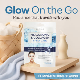 Model applying Skin 2.0 mask demonstrating easy at-home treatment