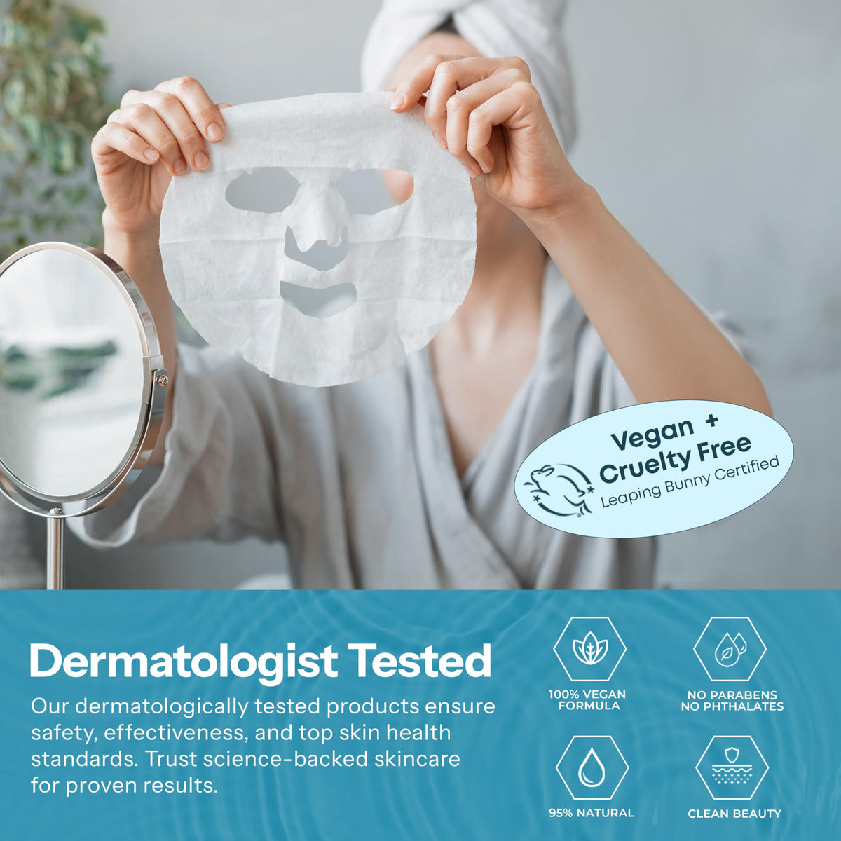 Spa setting with Skin 2.0 mask suggesting relaxing, hydrating self-care