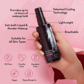 SKINDINAVIA fine mist closeup shows cooling even application benefit