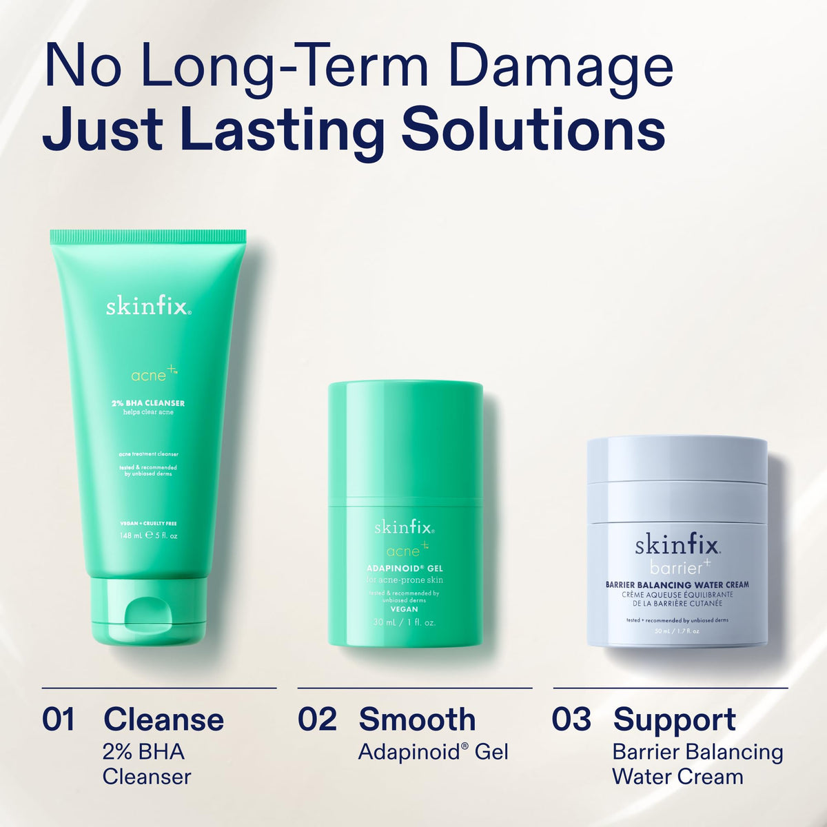 Skinfix before and after texture comparison showing smoother skin benefit
