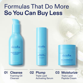 Skinfix cleanser rinsing under water showing gentle, non-stripping finish