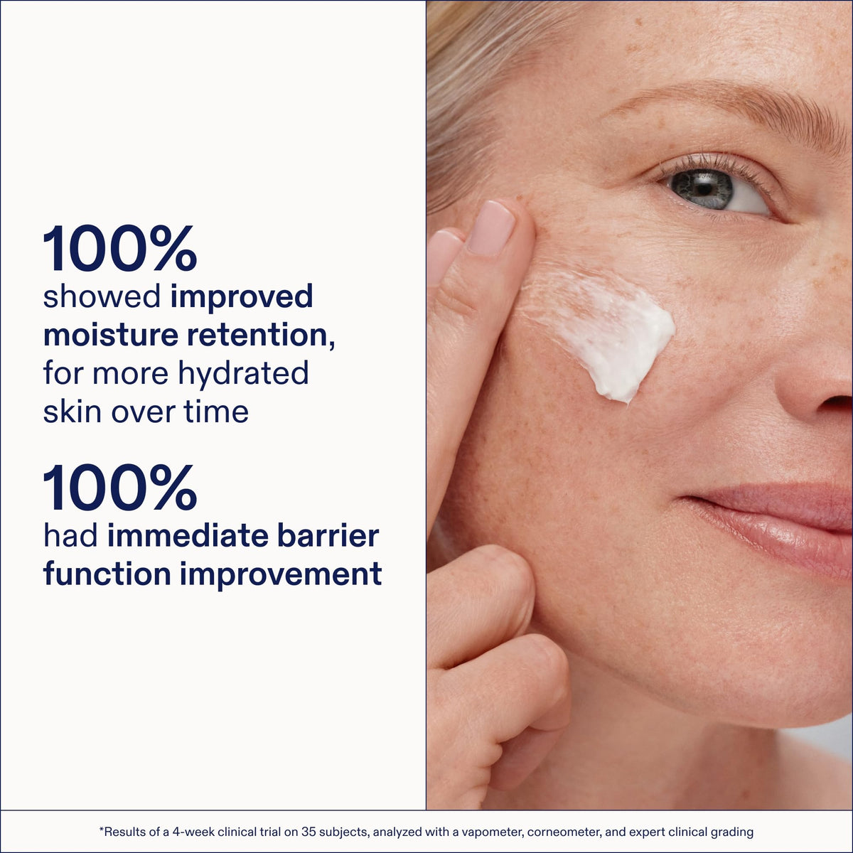 Skinfix ingredient callout with ceramides peptides hyaluronic acid showing barrier repair benefit