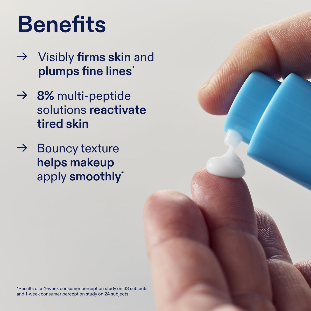 Skinfix ingredient label close-up showing peptide and niacinamide focus