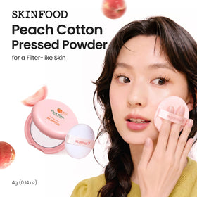 SKINFOOD 1957 open compact with puff demonstrating easy application