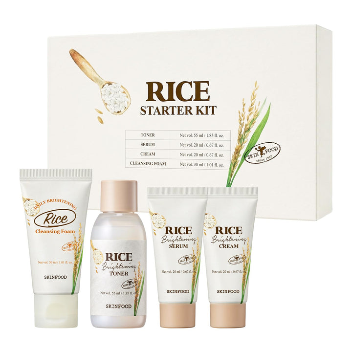 SKINFOOD 1957 front packaging showing complete rice starter kit benefits