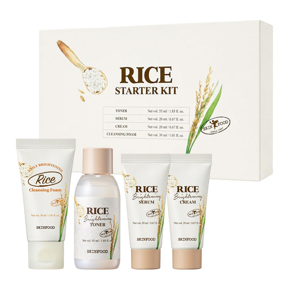 SKINFOOD 1957 front packaging showing complete rice starter kit benefits