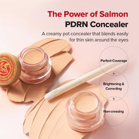 SKINFOOD 1957 concealer swiped on skin illustrating full coverage finish
