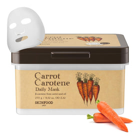 SKINFOOD carrot front packaging showing bulk 30 mask box for convenience