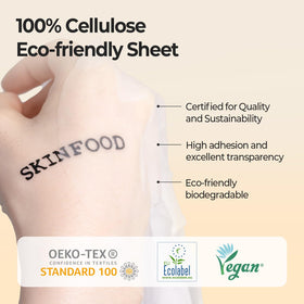 SKINFOOD carrot mask applied on model demonstrating quick 5-minute use
