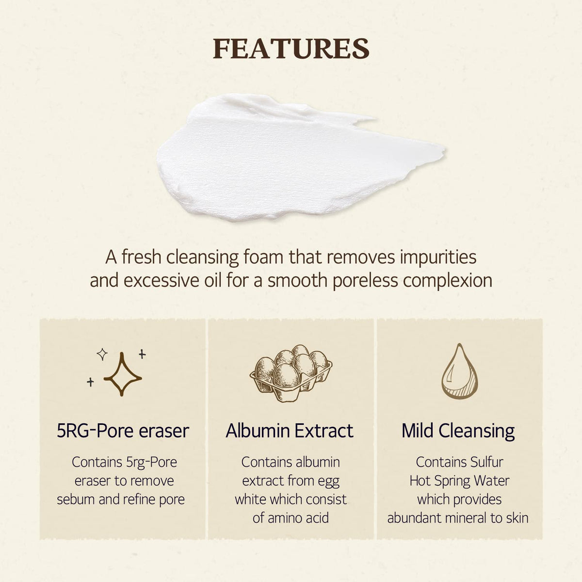 Label detail on SKINFOOD Egg Perfect Pore bottle highlighting egg-derived ingredients for pores