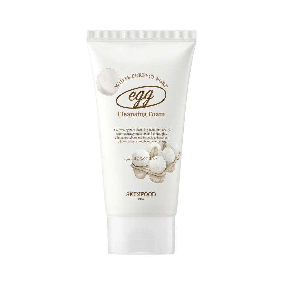 SKINFOOD front packaging of Egg Perfect Pore cleanser showing bottle and volume, clear product info