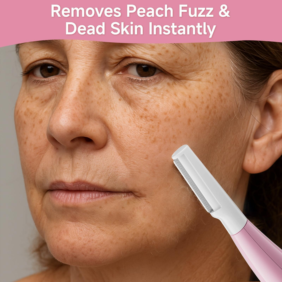 Skinharbor close-up on dermaplaning blade edge for clean, effective hair removal